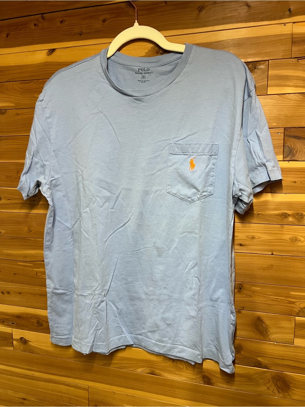 Polo by Ralph Lauren Light Blue Short Sleeve Pocket Tee with Orange Pony